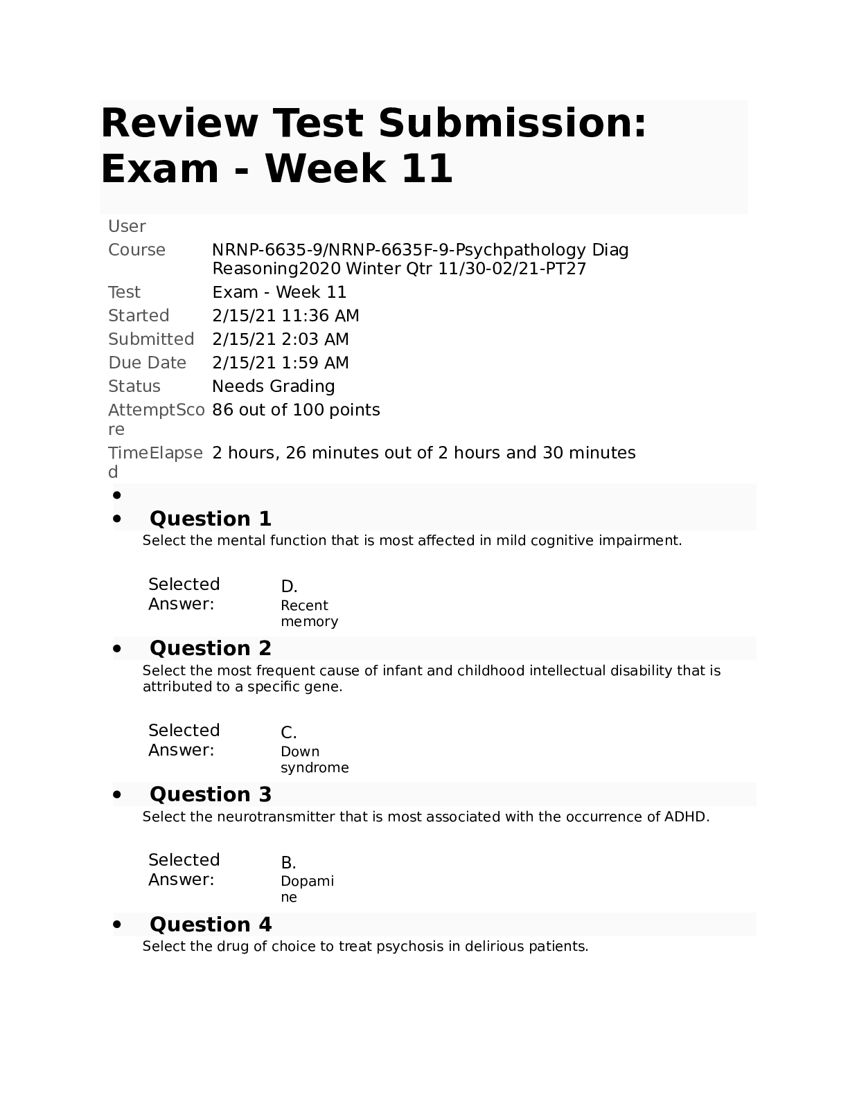 Preview image of NRNP 6635 Final Exam 2021 document
